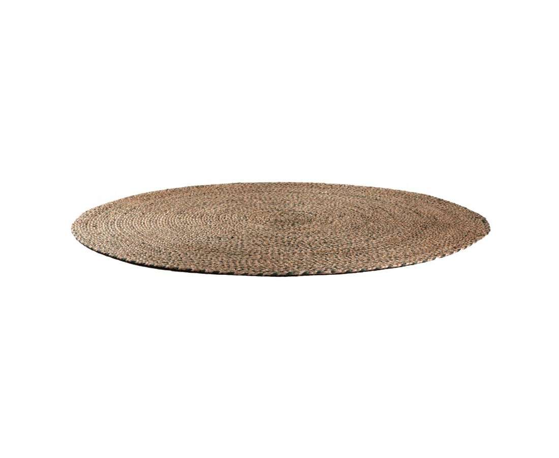 Tapis rond Eliott vue de coté fougère