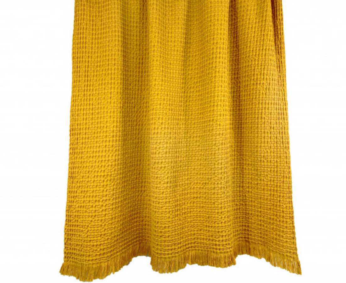 plaid tempo safran plaid en coton recyclé 130/200 safran