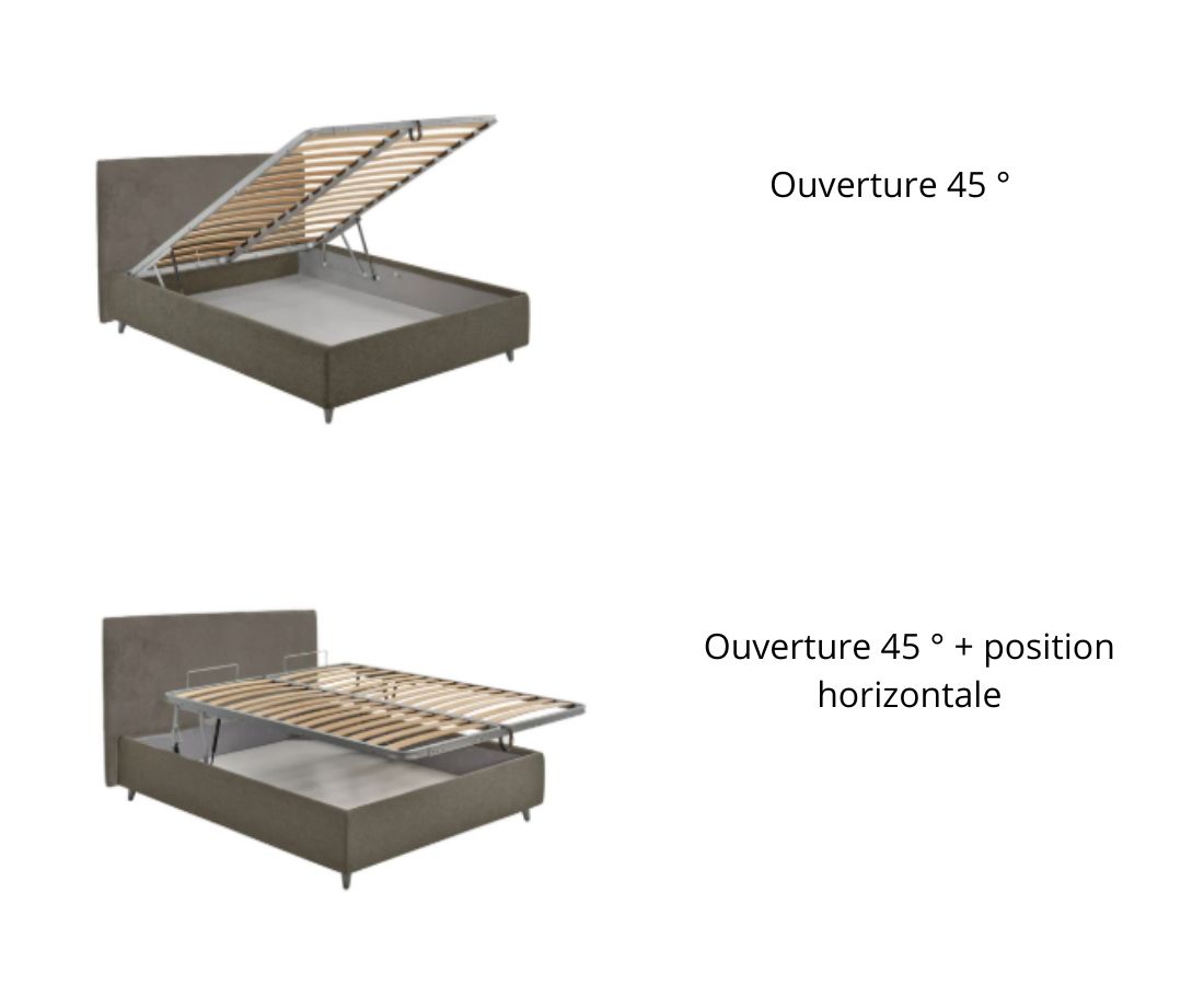 lit coffre JEAN ouverture horizontale. lit coffre ouvert